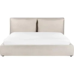Beliani BAJONNA - Bed met opbergruimte - Lichtbeige - 180 x 200 cm - Polyester Online
