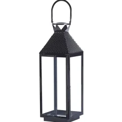 Beliani BALI - Lantaarn - Zwart - RVS Outlet