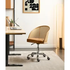 Leen Bakker BALTIMORE - Bureaustoel - Bruin - Kunstleer Online