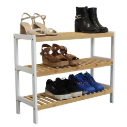 IVOL Bamboe schoenenrek 3 laags Clearance