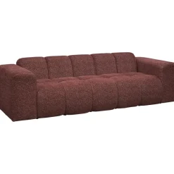 Leen Bakker Bank Beau 3-zits - stof Raven - wijnrood Online