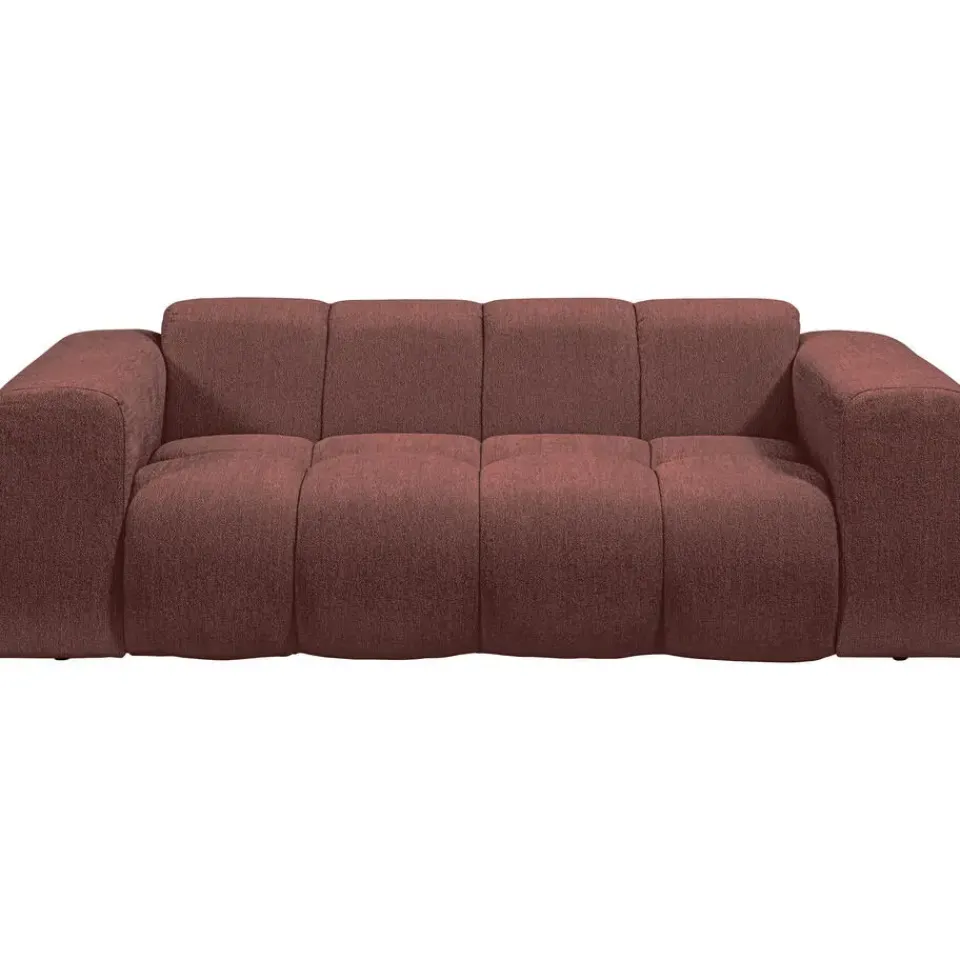 Leen Bakker Bank Beau 2-zits - stof Raven - wijnrood New