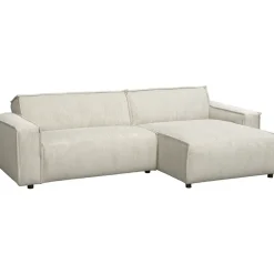 Leen Bakker Bank Brooklyn met chaise longue rechts - Soop - crème New