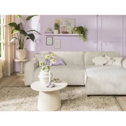 Leen Bakker Bank Brooklyn met chaise longue rechts - Soop - crème New