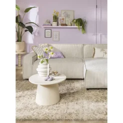 Leen Bakker Bank Brooklyn met chaise longue rechts - Soop - crème New