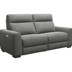 Leen Bakker Bank James elektrisch verstelbaar 3-zits - stof Gaucho - donkergrijs Discount