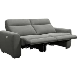 Leen Bakker Bank James elektrisch verstelbaar 3-zits - stof Gaucho - donkergrijs Discount
