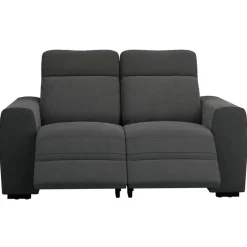 Leen Bakker Bank James elektrisch verstelbaar 2-zits - stof Supple - antraciet New