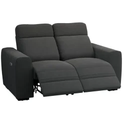 Leen Bakker Bank James elektrisch verstelbaar 2-zits - stof Supple - antraciet New