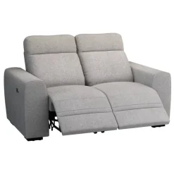 Leen Bakker Bank James elektrisch verstelbaar 2-zits - stof Belfast - grijs New