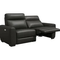 Leen Bakker Bank James elektrisch verstelbaar 3-zits - stof Melbourne - zwart Sale