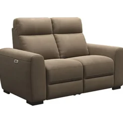Leen Bakker Bank James elektrisch verstelbaar 2-zits - stof Gaucho - taupe Clearance