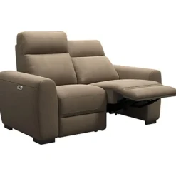 Leen Bakker Bank James elektrisch verstelbaar 2-zits - stof Gaucho - taupe Clearance