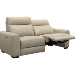 Leen Bakker Bank James elektrisch verstelbaar 3-zits - stof Melbourne - taupe Best