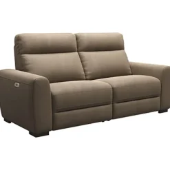 Leen Bakker Bank James elektrisch verstelbaar 3-zits - stof Gaucho - taupe Discount