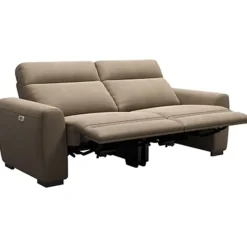 Leen Bakker Bank James elektrisch verstelbaar 3-zits - stof Gaucho - taupe Discount