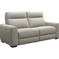 Leen Bakker Bank James elektrisch verstelbaar 3-zits - stof Gaucho - lichtgrijs Outlet