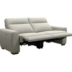 Leen Bakker Bank James elektrisch verstelbaar 3-zits - stof Gaucho - lichtgrijs Outlet