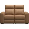 Leen Bakker Bank James elektrisch verstelbaar 2-zits - stof Supple - cognac Sale