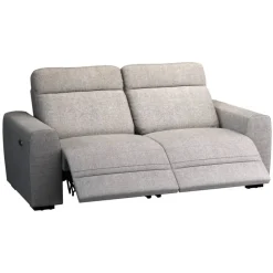 Leen Bakker Bank James elektrisch verstelbaar 3-zits - stof Belfast - grijs Best