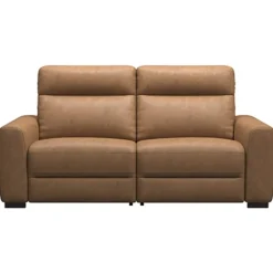 Leen Bakker Bank James elektrisch verstelbaar 3-zits - stof Supple - cognac Best