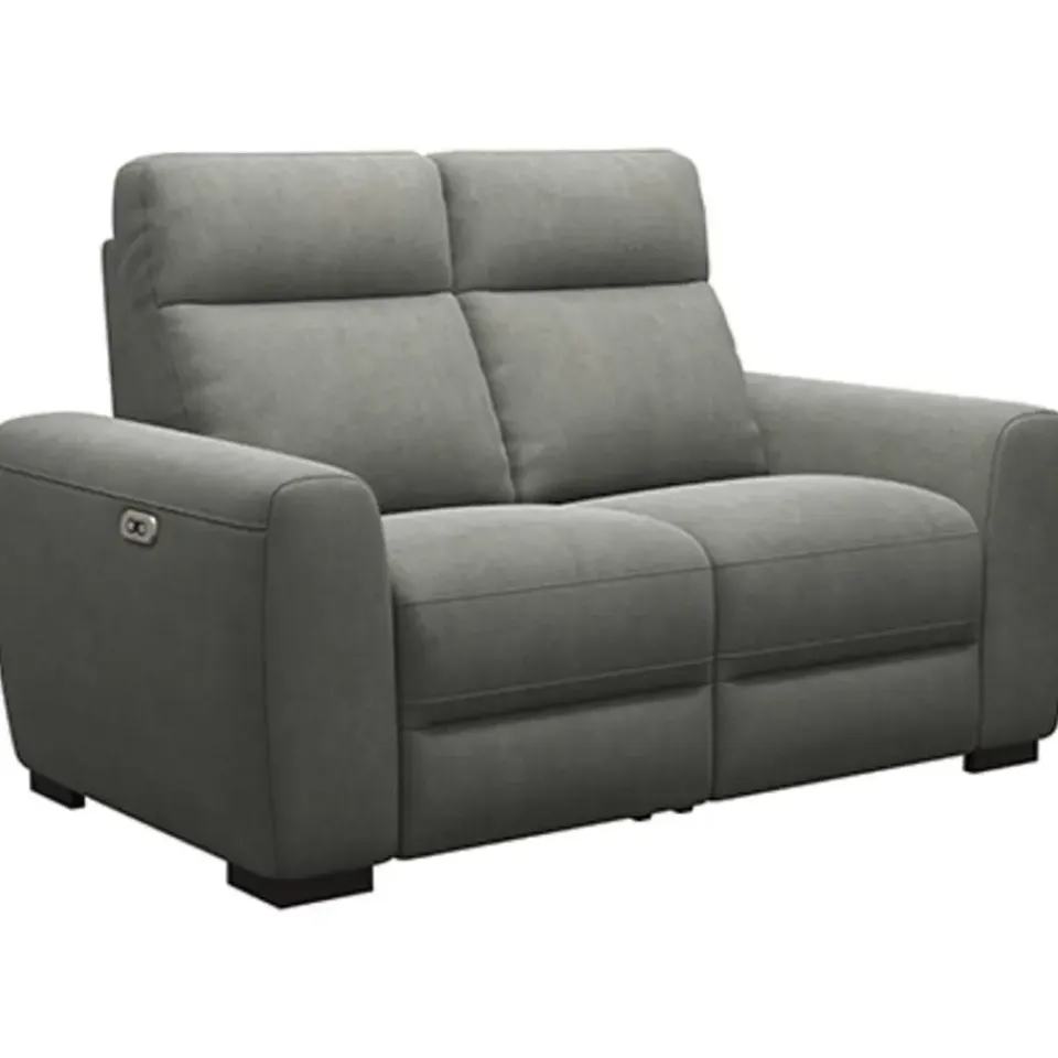 Leen Bakker Bank James elektrisch verstelbaar 2-zits - stof Gaucho - donkergrijs New