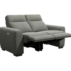 Leen Bakker Bank James elektrisch verstelbaar 2-zits - stof Gaucho - donkergrijs New