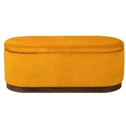 Nordlys Bank met opbergruimte en mosterdgeel fluweel Clearance