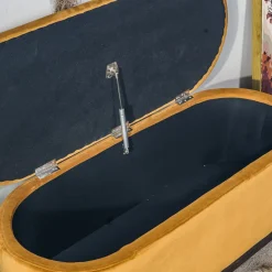 Nordlys Bank met opbergruimte en mosterdgeel fluweel Clearance