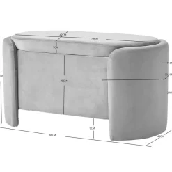 Nordlys Bank met opbergruimte in witte lussen Best