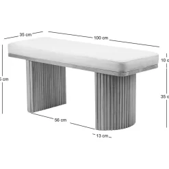 Nordlys Bank met opbergruimte in fluweel Discount
