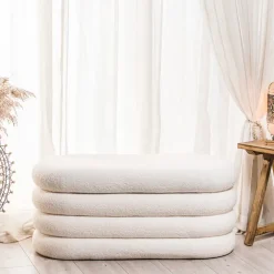 Nordlys Bank met opbergruimte in witte lussen Clearance