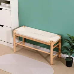 Nordlys Bank met opbergruimte van massief grenen en touw Outlet