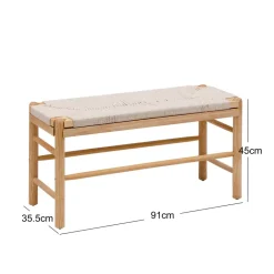 Nordlys Bank met opbergruimte van massief grenen en touw Outlet