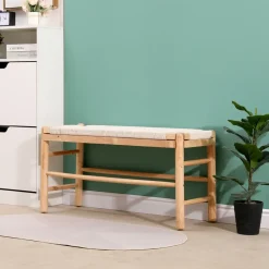 Nordlys Bank met opbergruimte van massief grenen en touw Outlet