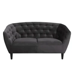 Leen Bakker Bank Thyrza 2-zits - fluweel - donkergrijs Online