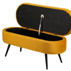 Nordlys Bank van metaal en geel mosterdfluweel Sale