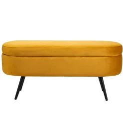 Nordlys Bank van metaal en geel mosterdfluweel Sale