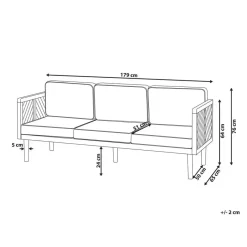 Beliani BARATTI - Driezitsbank - Lichte houtkleur - Acaciahout Sale