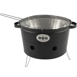 Merkloos Barbecue emmer - tafelmodel - zwart - 33 cm New