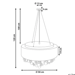 Beliani BARBEIRA - Kroonluchter - Zilver - Ijzer Best