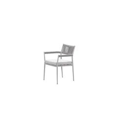 Garden Impressions Barcelona dining fauteuil - taupe - rope grey sand - valley sand Discount