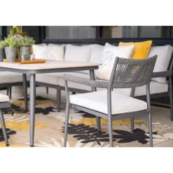 Garden Impressions Barcelona lounge-diningset -5-dlg. - c. black -dark grey - valley sand Best