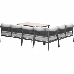 Garden Impressions Barcelona lounge-diningset -5-dlg. - c. black -dark grey - valley sand Best
