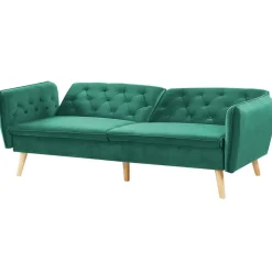 Beliani BARDU - Slaapbank 2-zits - Groen - Fluweel Hot