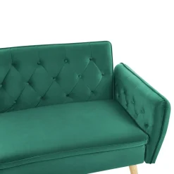 Beliani BARDU - Slaapbank 2-zits - Groen - Fluweel Hot