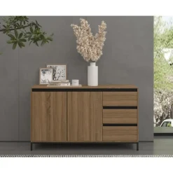 Loft24 Bari - Dressoir met 2 deuren en 3 laden en eiken effect Clearance