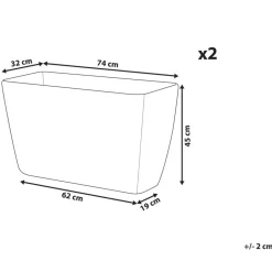 Beliani BARIS - Bloempot set van 2 - Beige - Groot - Stenenmix