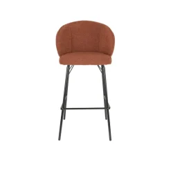 Giga Living Barkruk Oranje Stof - Zithoogte 75cm - 50x52x100cm - Joa - Set van 2