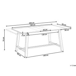 Beliani BARNES - Eettafel - Lichthout - 160/200 x 90 cm - MDF Outlet